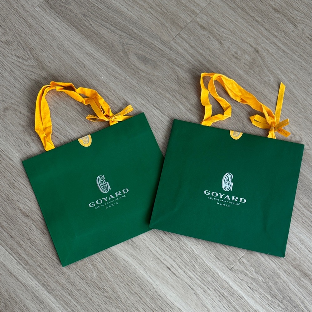 Goyard Green Tote Bags with Yellow Ribbon Handles